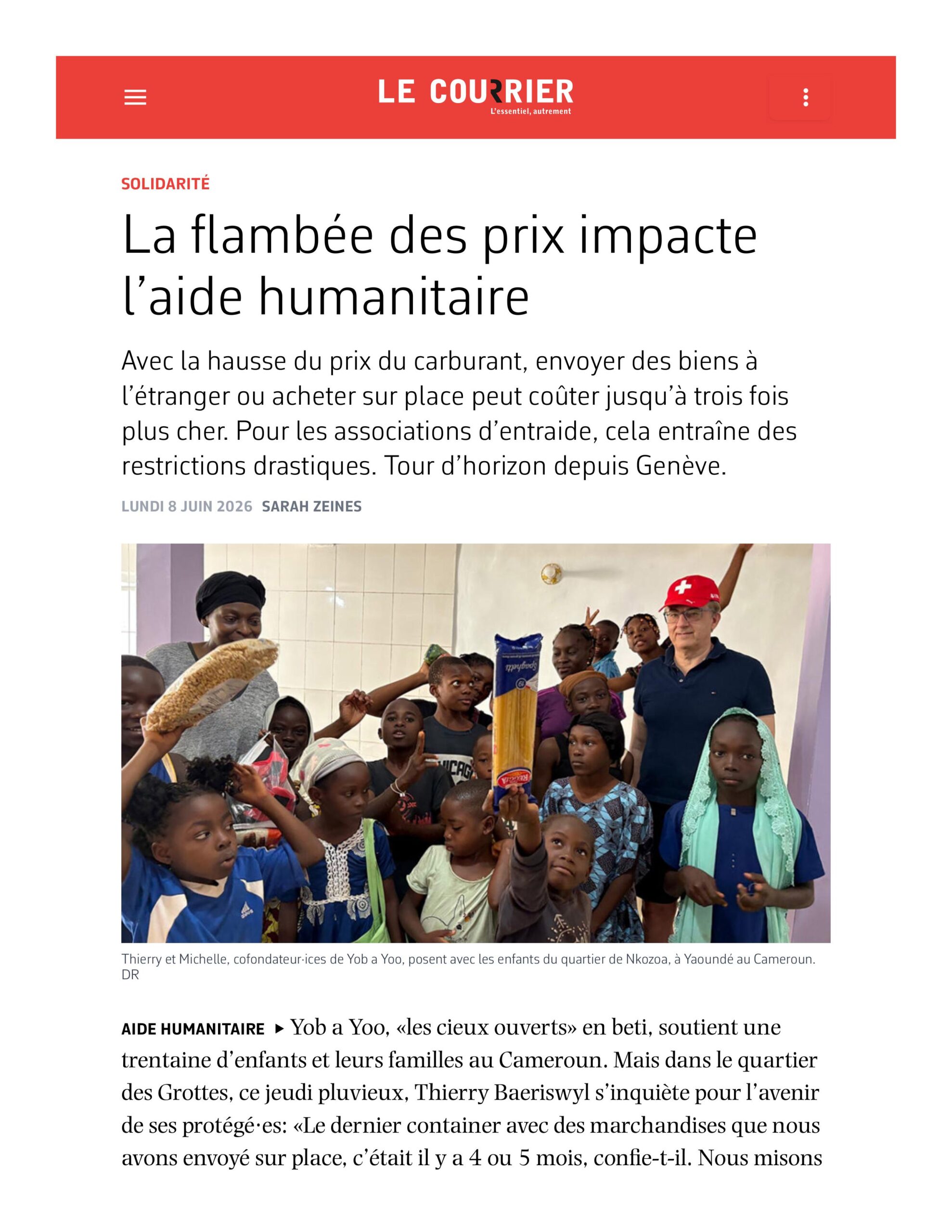 emp&rsquo;ACT dans Le Courrier : miser sur le pouvoir d’agir des populations locales